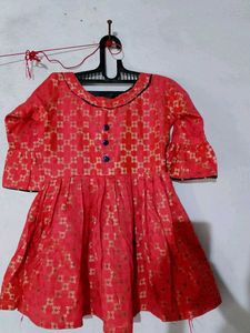 Girls Red & Gold Dress