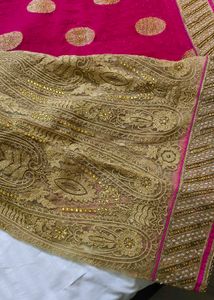 Elegant Pink and golden heavy saree