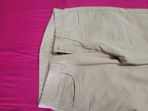 Peter England Khaki Casual Trousers