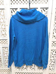 ✈️ Imported Blue Cowl Neck Sweater A