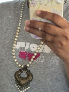 Pearl Oxidised Neck Piece