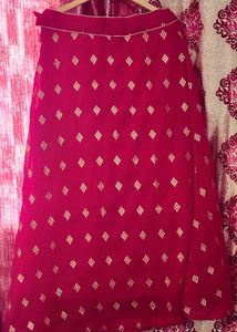 heavy Pink Embroidered anarkali with lehnga