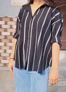 Striped Black & White Top