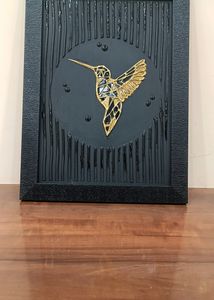 Modern Minimalistic Texture Wall Art-Hummingbird
