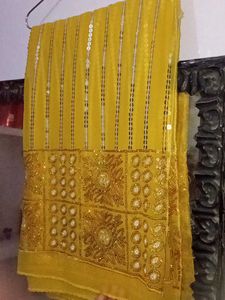 Mustard Yellow Embellish Salwar Kameez Cotton 3xl