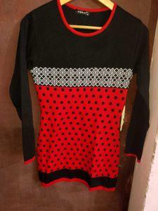 Red Polka Dot Long Sleeve Sweater