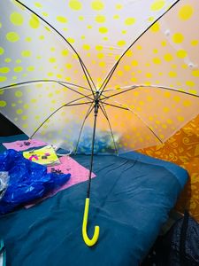Yellow Polka Dot Umbrella New With Tag