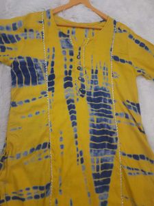 Yellow Tie Dye Kurti