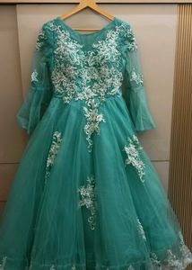 designer heavy ball gown (sky blue colour)