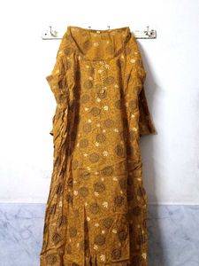 Printed Yellow Kurti