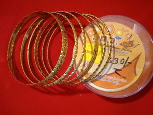 🆕 Metal Gold Bangles - Set of 6