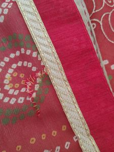 Red Bandhani Saree