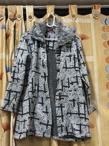 Patterned Fur Collar Unisex Jacket