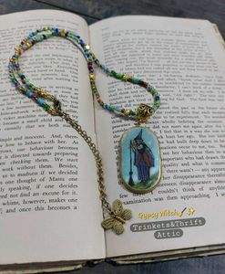 Gypsy Witch Pendant Beaded Necklace