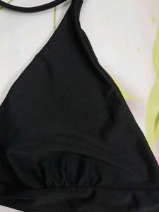 (1134)Black Heart Detail Bikini Top