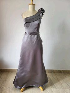 One-Shoulder Satin Gown