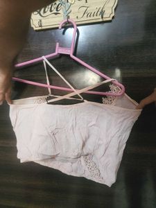 F21 Criss Cross Back Fancy Crop Top 🌼