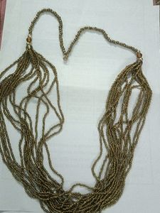 Dark Golden Rajasthani Necklace ( Metallic)