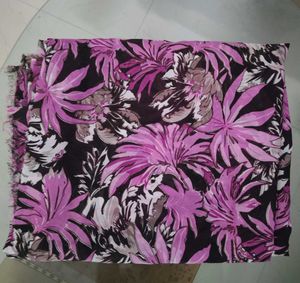 Beautiful Brown And Pink Floral Printed Saree