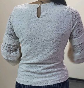 White Laced Top