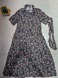 Floral Maxi Dress With Hip Belt