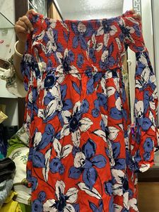 Floral Print Off-Shoulder Dress