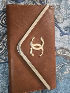 Brown Clutch with Gold Accent
