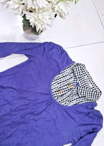 Collar Type Full Sleeves Top Purple 💜