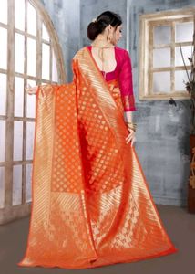 Elegant Orange &amp; Pink Saree