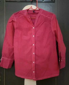 Stylish Hot Pink Cotton Shirt