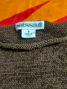 Brown Knit Long Sleeve Top