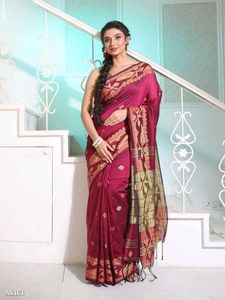 Elegant Maroon Silk Saree