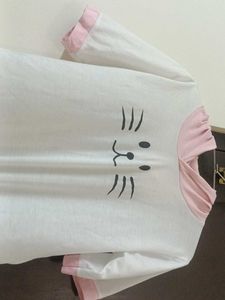 Pink Cat Printed Hoodie