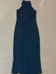 Chic Blue Bodycon Midi Dress
