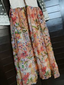 Women Embroidered Chiffon Net Printed Gown Dress