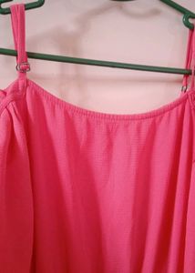 Coral Cold Shoulder Dress