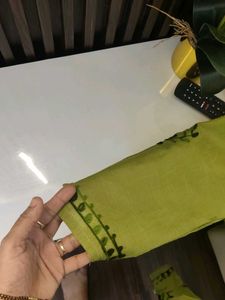 Embroidered Green Kurta