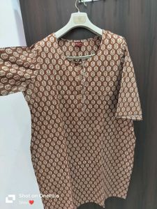 Brown Printed Kurta Set