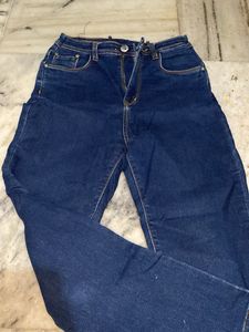 Dark Blue Straight Leg Jeans