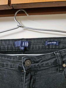 AND (Brand) Charcoal Colour Straight Jeans