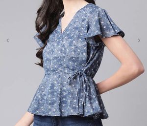 New Cottinfab V-neck Top For Women