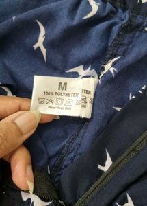 Bird Print Shorts With Pockets