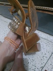 Embellished Gold Slides