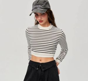 Savana Striped Long Sleeve Crop Top