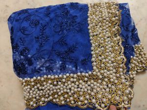 Elegant Blue Embellished Saree