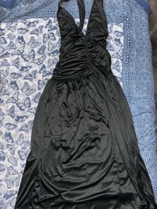 Elegant Black Halter Maxi Dress
