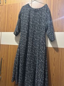 Black &amp; White Print Dress XXL