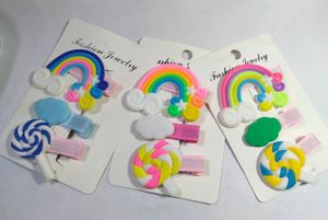 Colourful Candy Rainbow Hair Clips for Girls