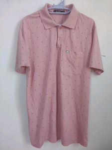 Pink Patterned Polo Shirt
