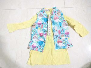 Boys Kurta Pajama with Printed Vest